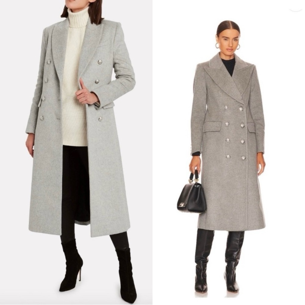 Veronica Beard Nalida Overcoat Grey Size 6 Wool Cashmere Long Cardigan Coat - Picture 3 of 12